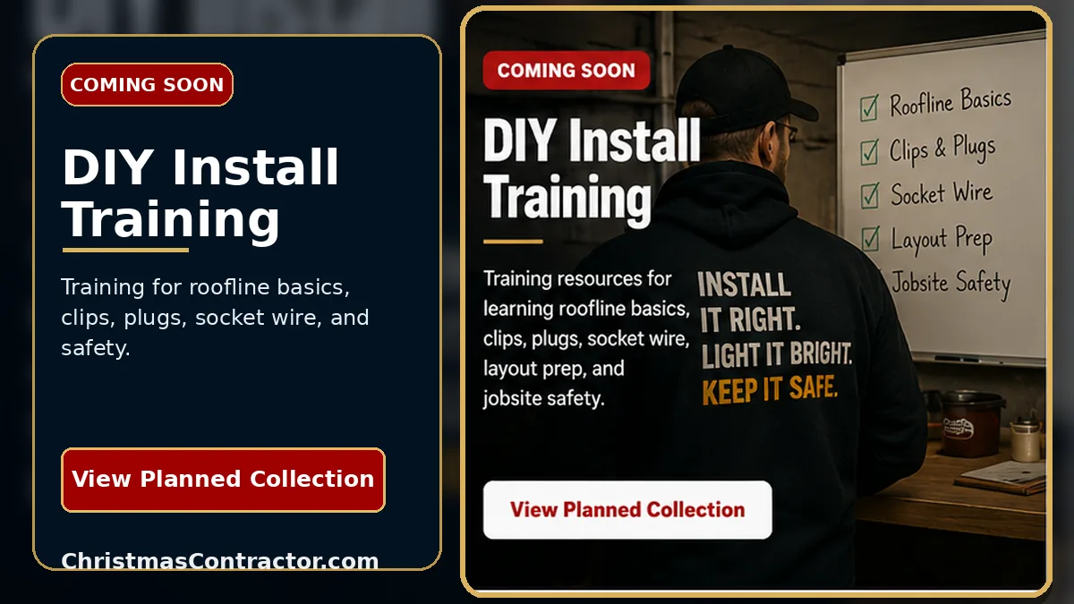 DIY Christmas light installation training resources and install guide.