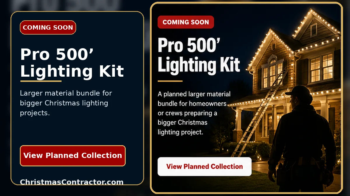 Pro 500 foot Christmas lighting kit for larger home and crew installation projects.