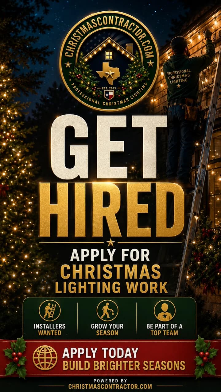 Apply for professional Christmas lighting work