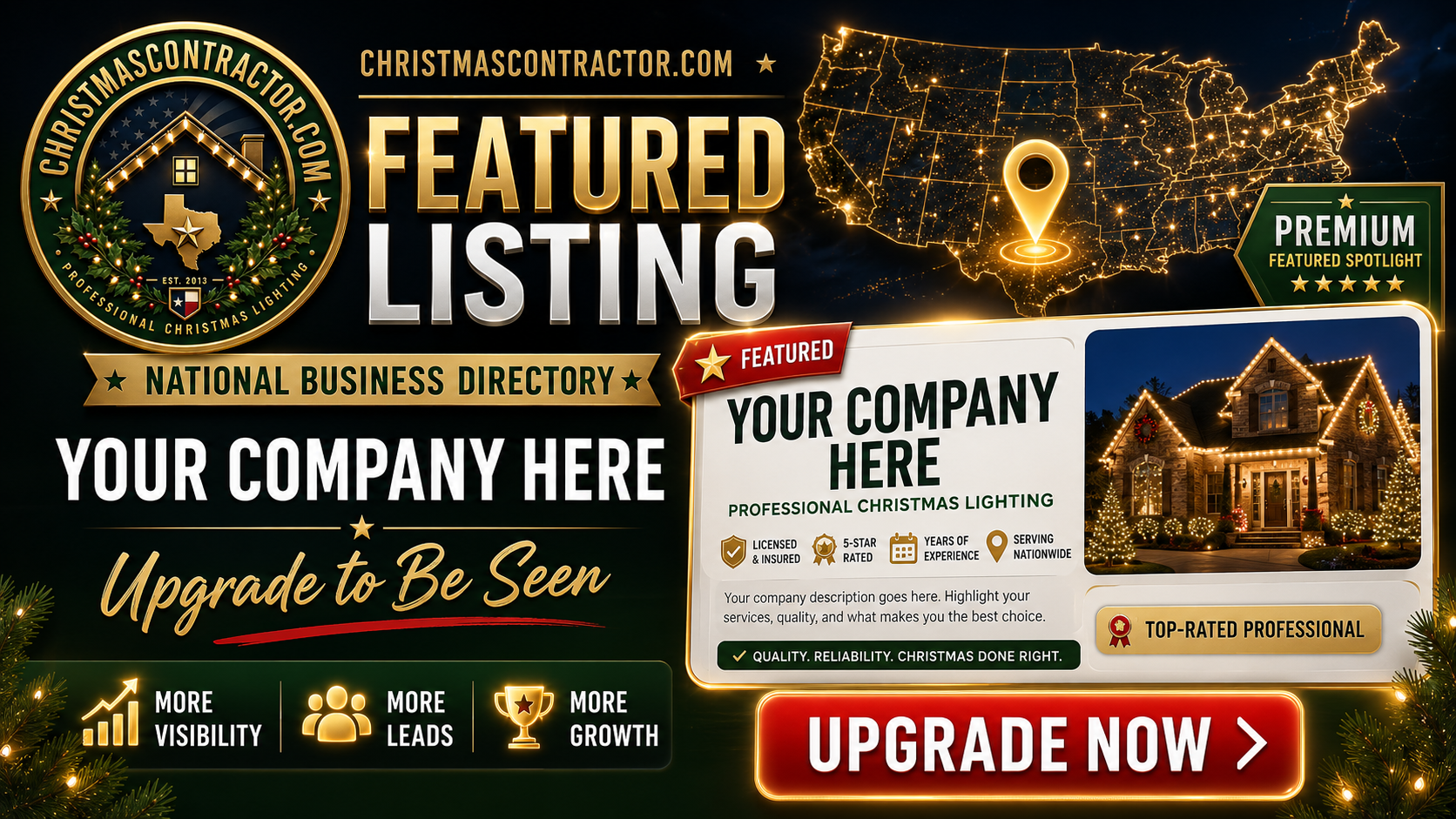 Featured Listing advertising placement for ChristmasContractor.com directory